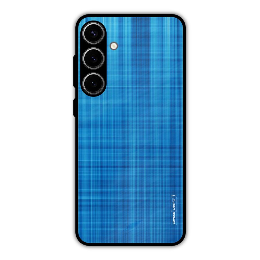 Stripe Blue Abstract Metal Back Case for Galaxy S24 Plus