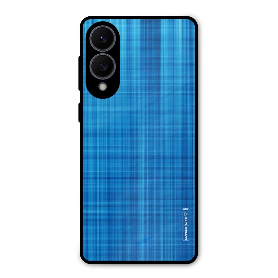 Stripe Blue Abstract Metal Back Case for Galaxy S25 Edge