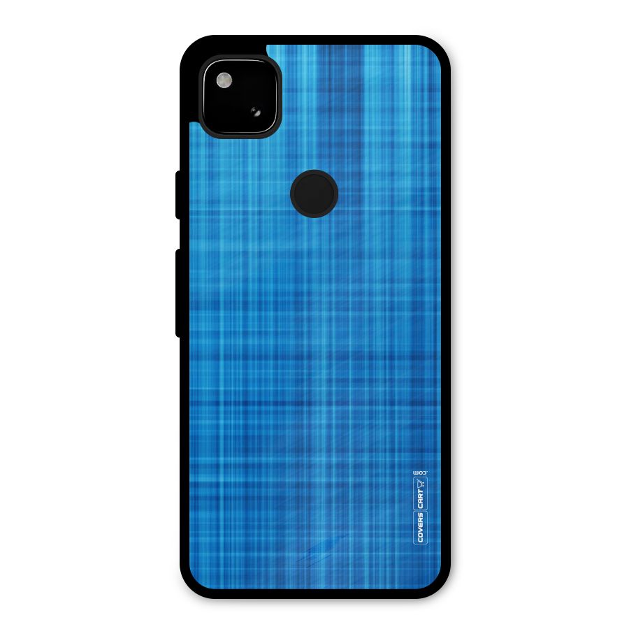 Stripe Blue Abstract Metal Back Case for Google Pixel 4a