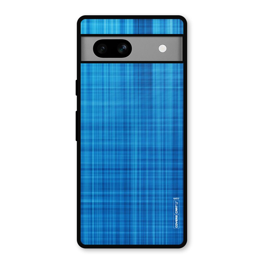 Stripe Blue Abstract Metal Back Case for Google Pixel 7a