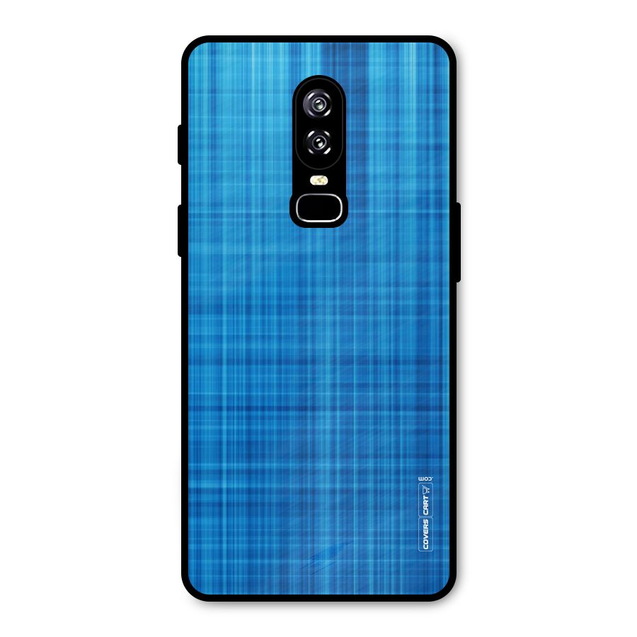 Stripe Blue Abstract Metal Back Case for OnePlus 6