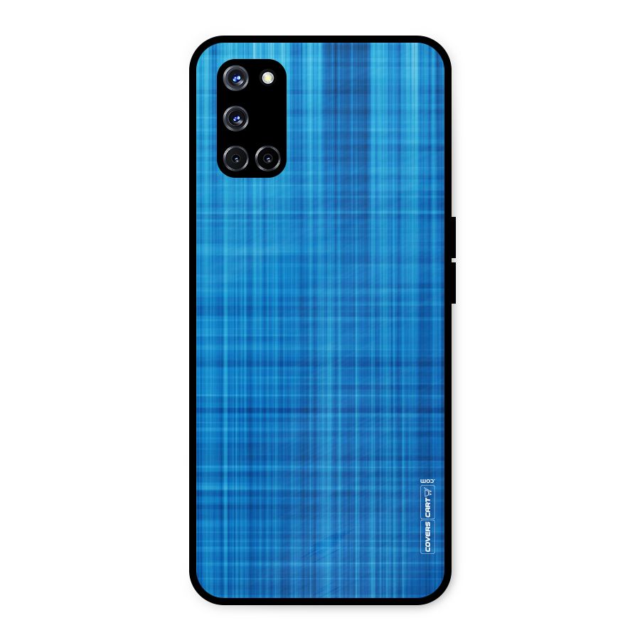 Stripe Blue Abstract Metal Back Case for Oppo A52