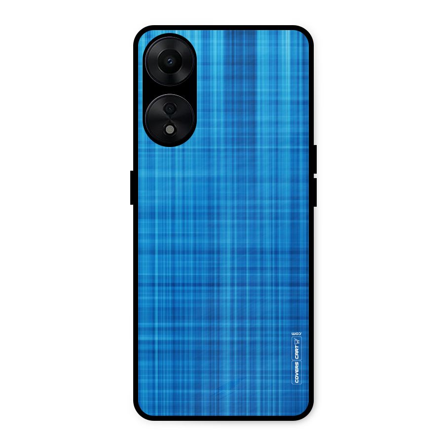 Stripe Blue Abstract Metal Back Case for Oppo A78 5G