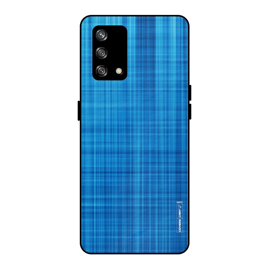 Stripe Blue Abstract Metal Back Case for Oppo F19