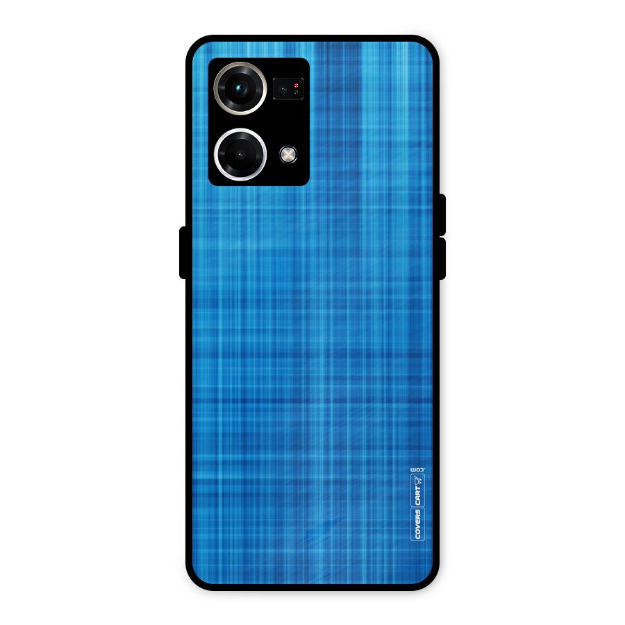 Stripe Blue Abstract Metal Back Case for Oppo F21 Pro 4G