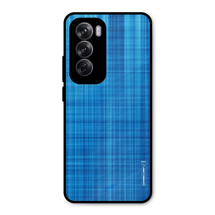 Stripe Blue Abstract Metal Back Case for Oppo Reno12 Pro