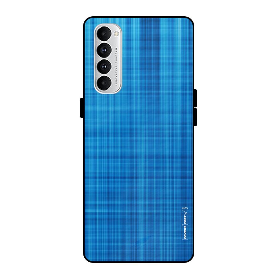 Stripe Blue Abstract Metal Back Case for Oppo Reno4 Pro