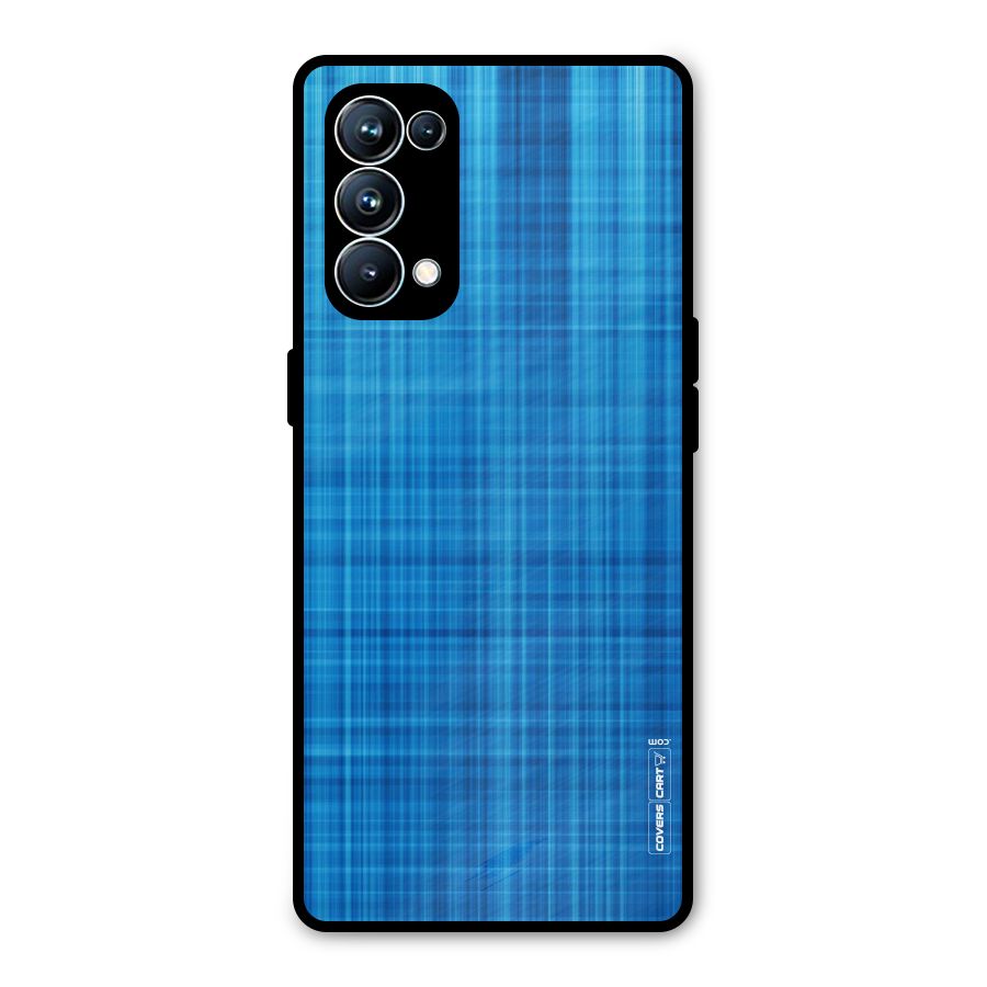 Stripe Blue Abstract Metal Back Case for Oppo Reno5 Pro 5G