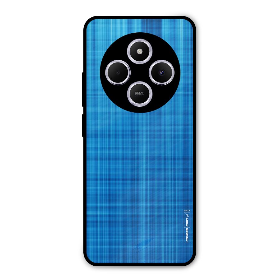Stripe Blue Abstract Metal Back Case for Poco C75 5G