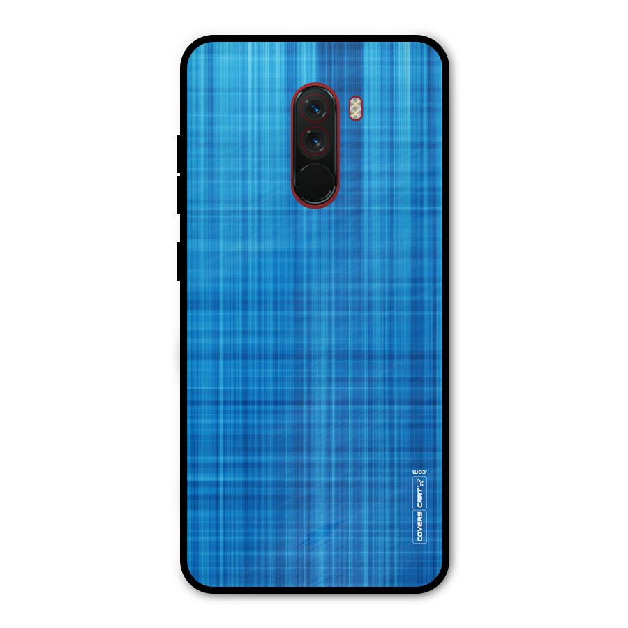 Stripe Blue Abstract Metal Back Case for Poco F1