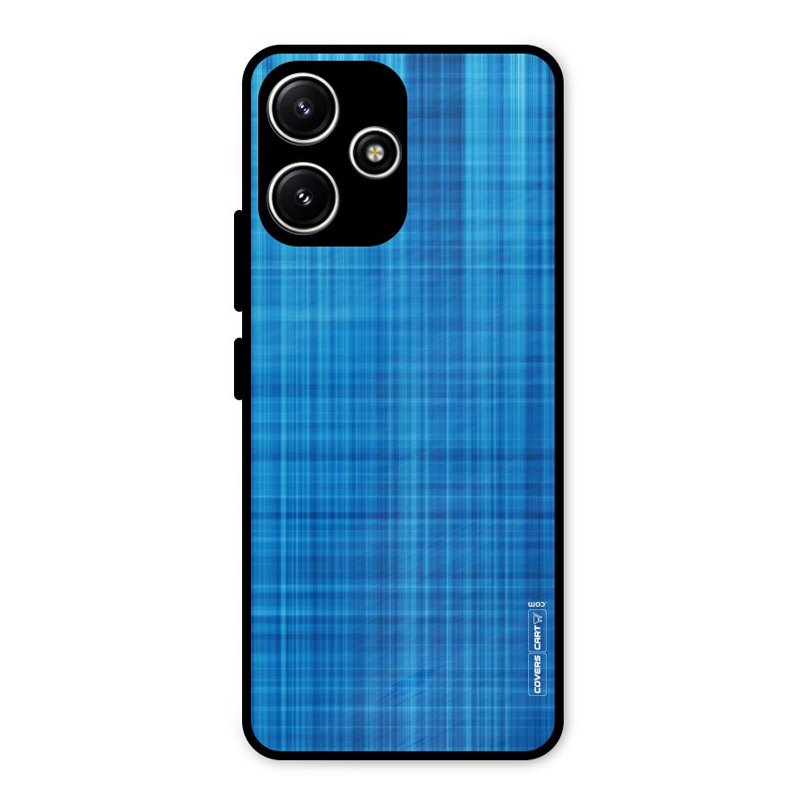 Stripe Blue Abstract Metal Back Case for Poco M6 Pro