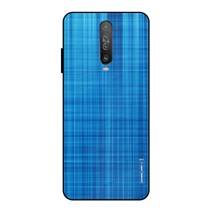 Stripe Blue Abstract Metal Back Case for Poco X2