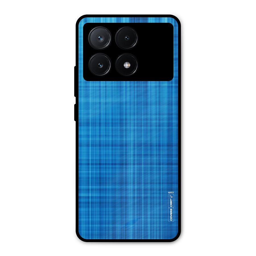 Stripe Blue Abstract Metal Back Case for Poco X6 Pro
