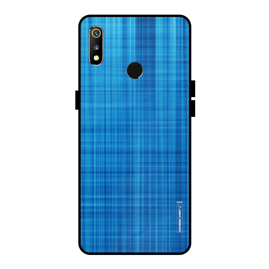 Stripe Blue Abstract Metal Back Case for Realme 3i