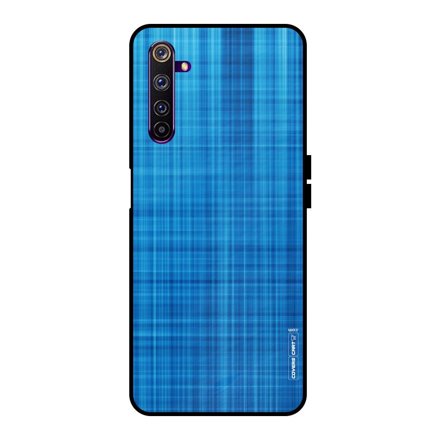Stripe Blue Abstract Metal Back Case for Realme 6 Pro