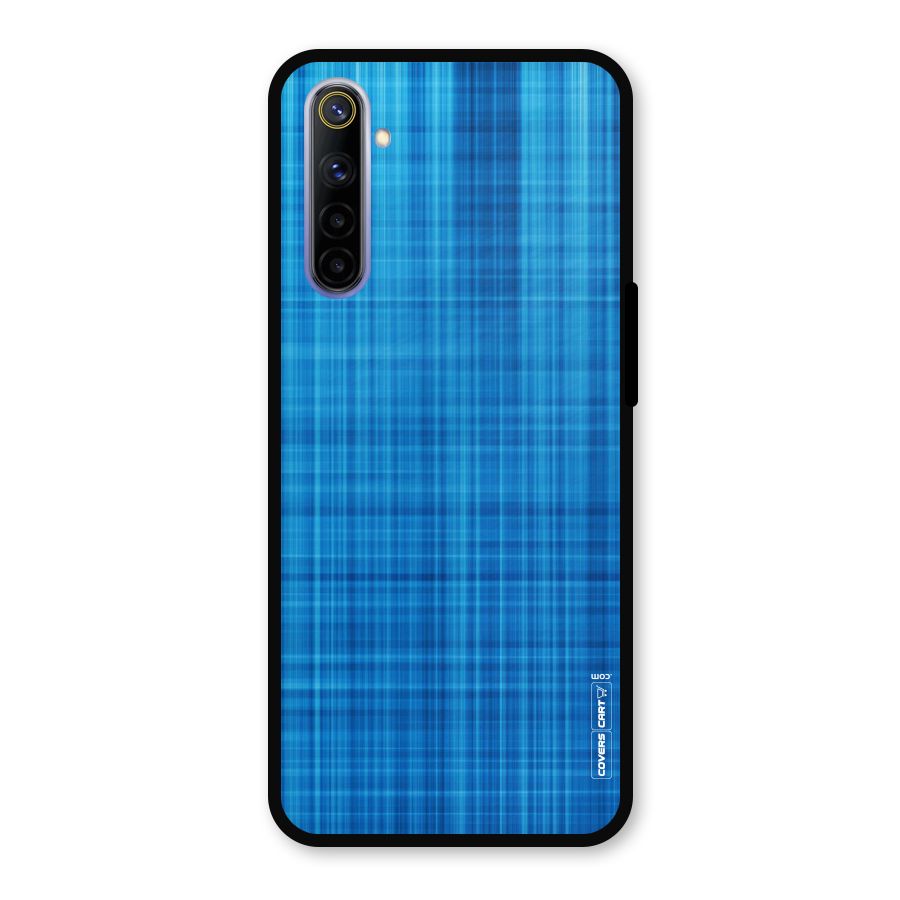 Stripe Blue Abstract Metal Back Case for Realme 6i