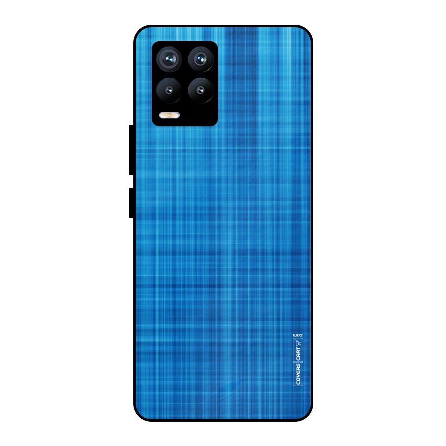 Stripe Blue Abstract Metal Back Case for Realme 8 Pro