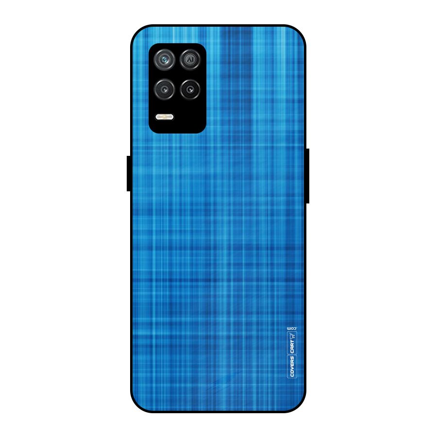 Stripe Blue Abstract Metal Back Case for Realme 8s 5G