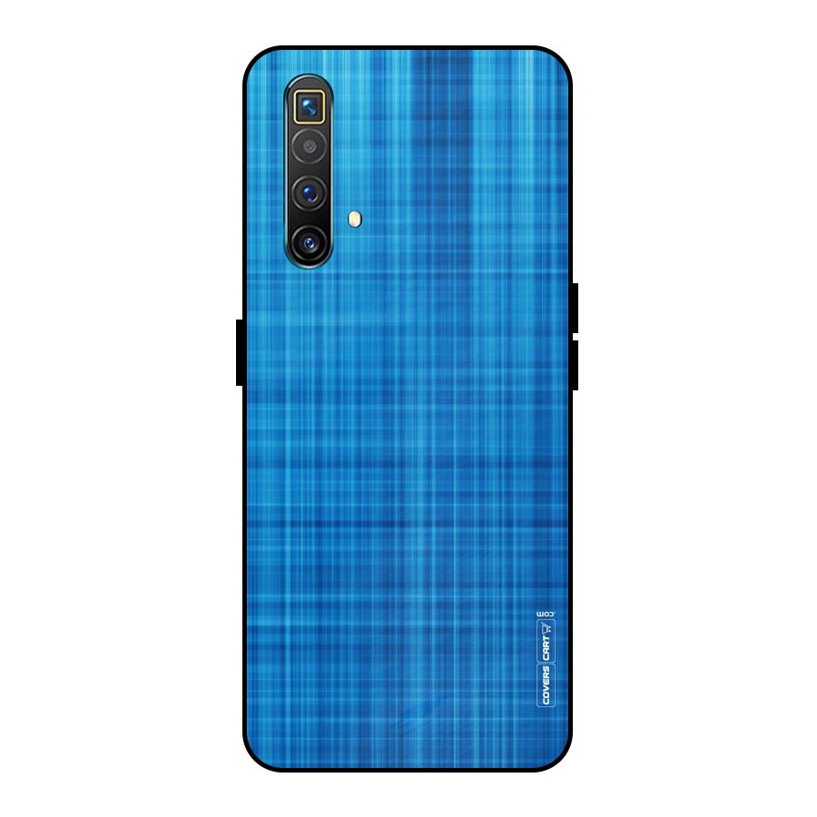 Stripe Blue Abstract Metal Back Case for Realme X3