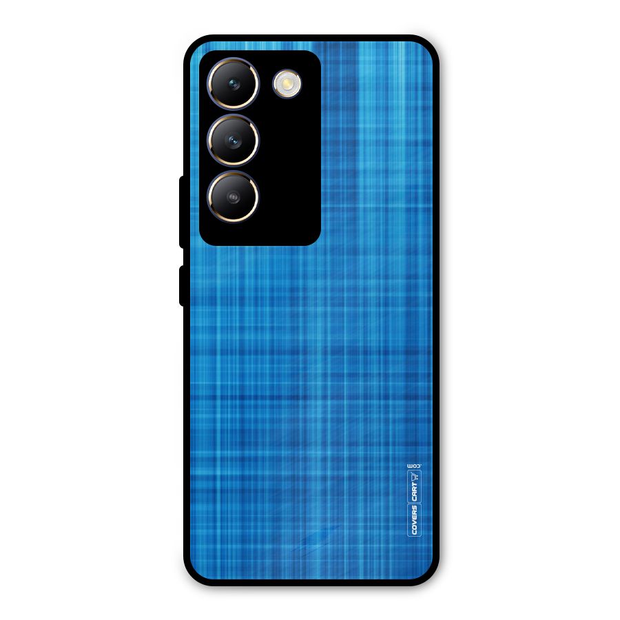 Stripe Blue Abstract Metal Back Case for Vivo T3 5G
