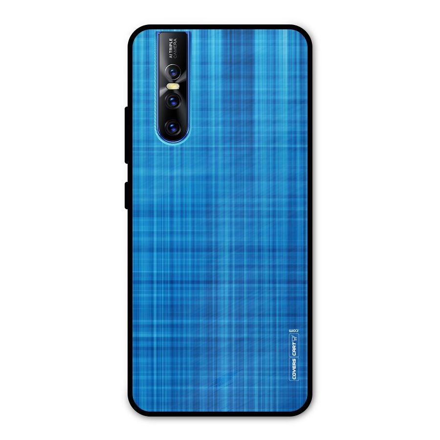 Stripe Blue Abstract Metal Back Case for Vivo V15 Pro