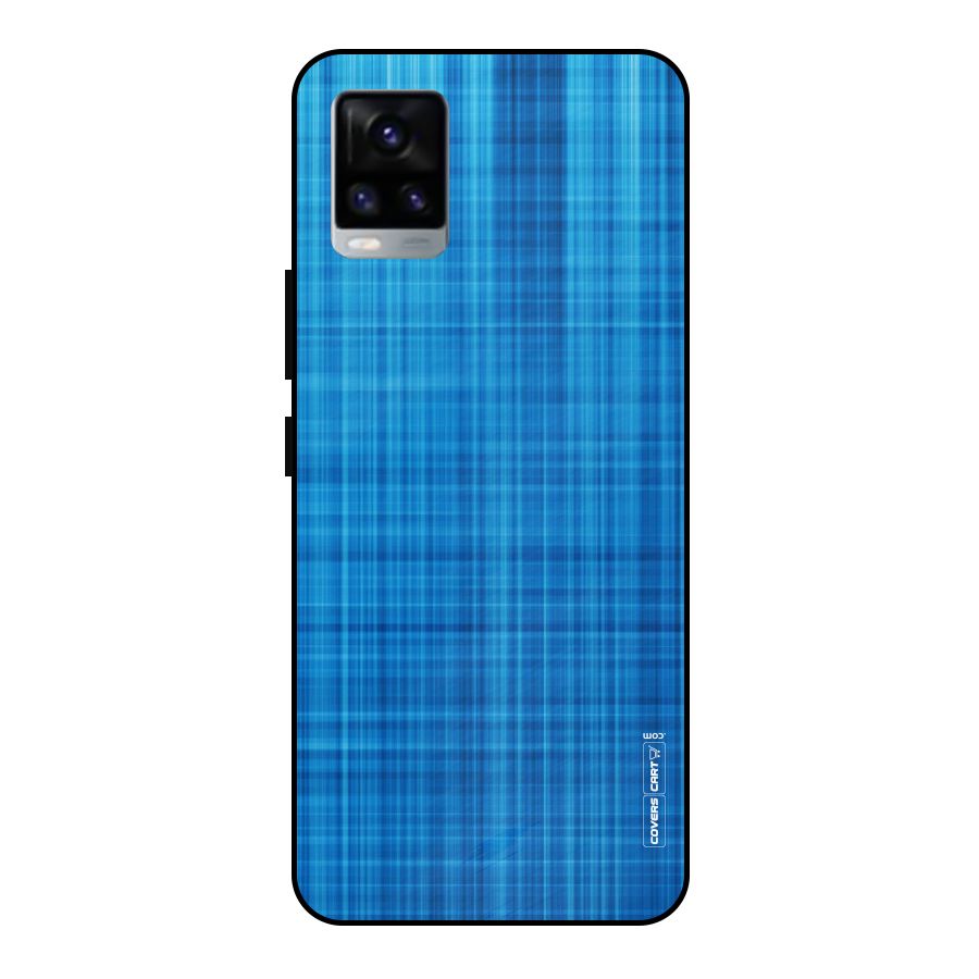 Stripe Blue Abstract Metal Back Case for Vivo V20 2021