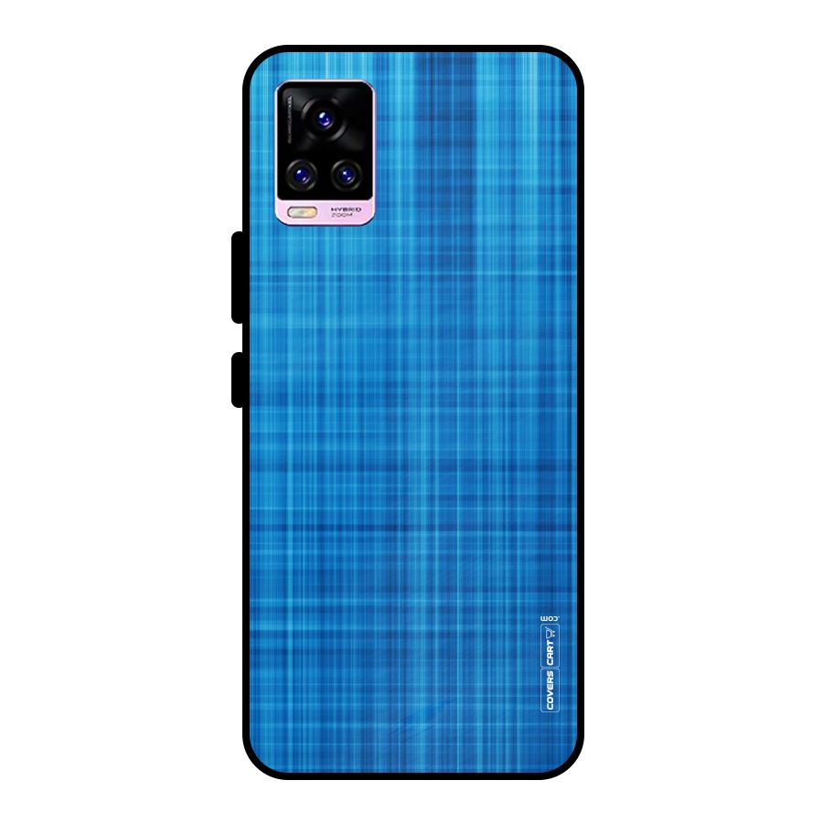 Stripe Blue Abstract Metal Back Case for Vivo V20 Pro