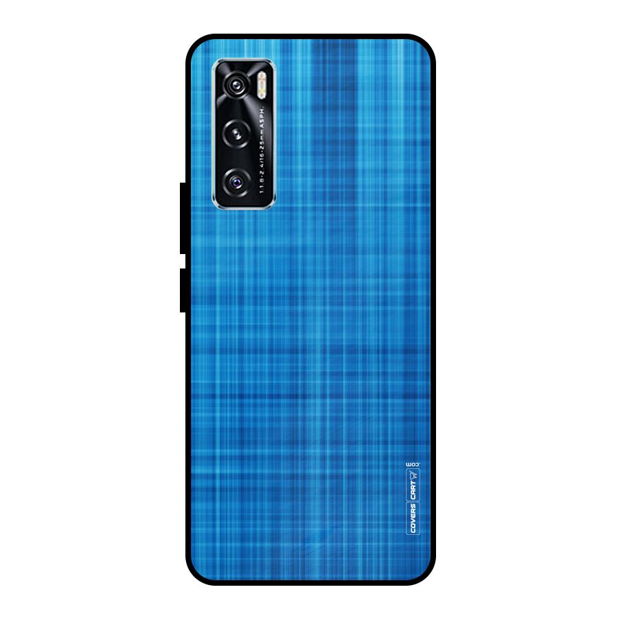 Stripe Blue Abstract Metal Back Case for Vivo V20 SE