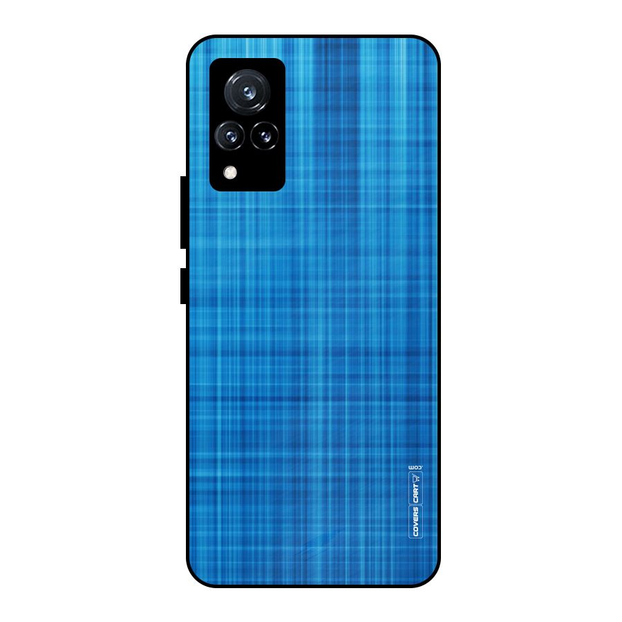 Stripe Blue Abstract Metal Back Case for Vivo V21 5G