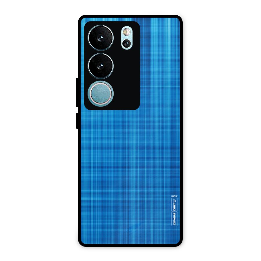 Stripe Blue Abstract Metal Back Case for Vivo V29 Pro