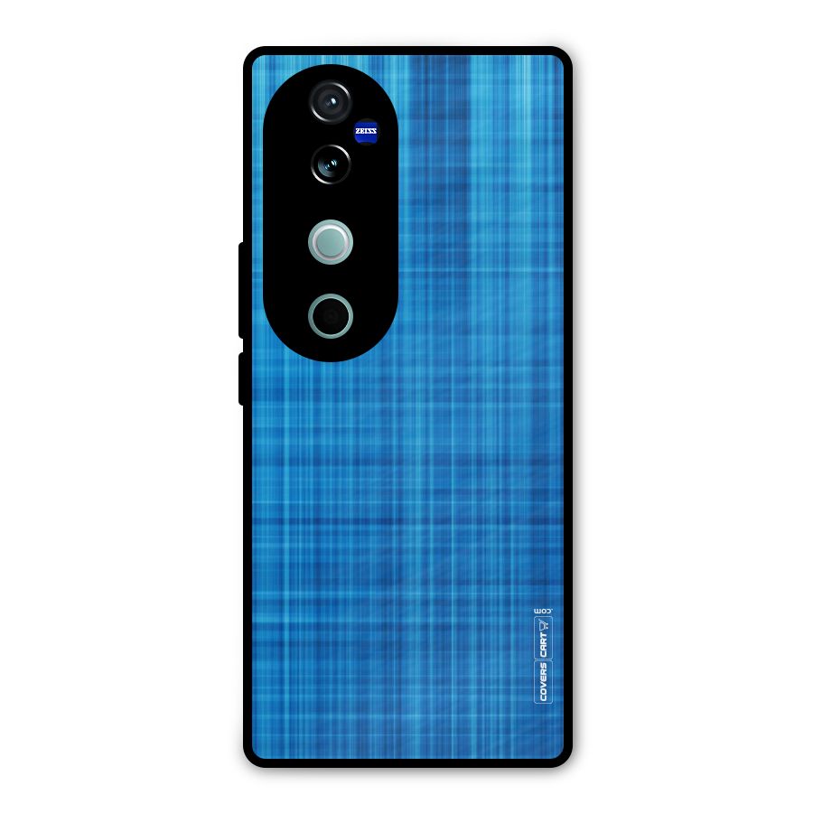 Stripe Blue Abstract Metal Back Case for Vivo V40