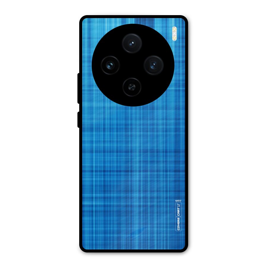 Stripe Blue Abstract Metal Back Case for Vivo X100