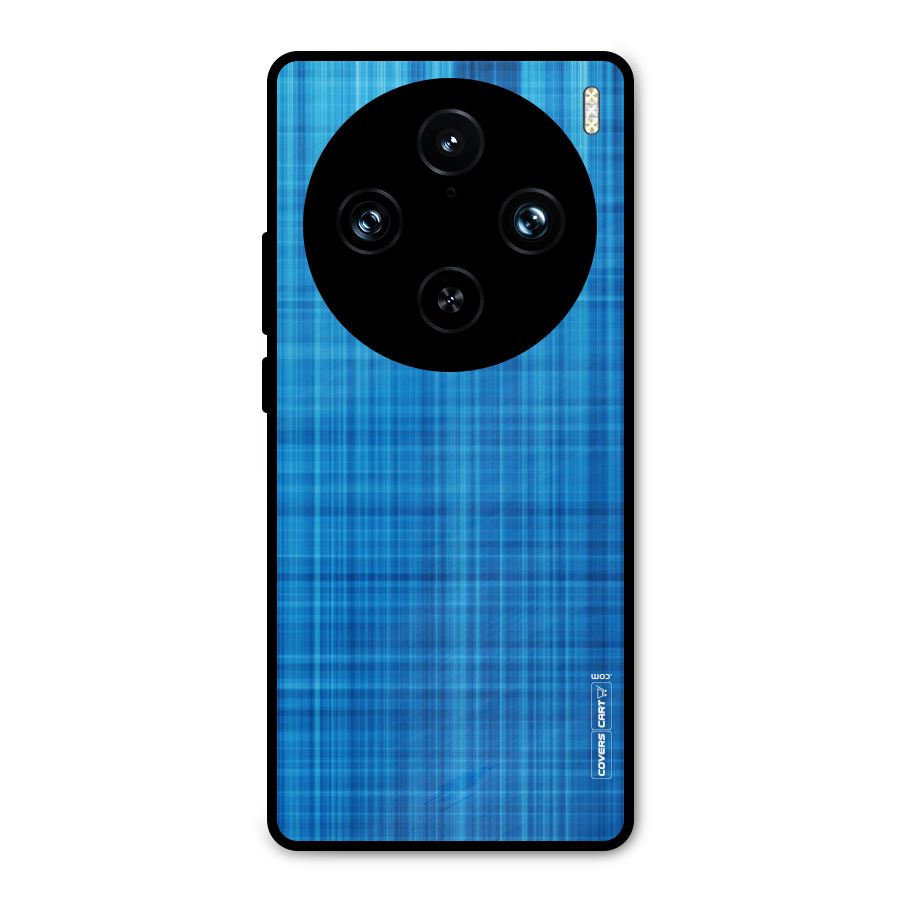 Stripe Blue Abstract Metal Back Case for Vivo X100 Pro