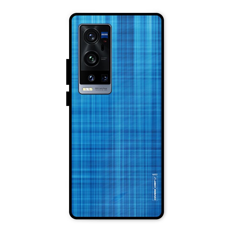 Stripe Blue Abstract Metal Back Case for Vivo X60 Pro Plus