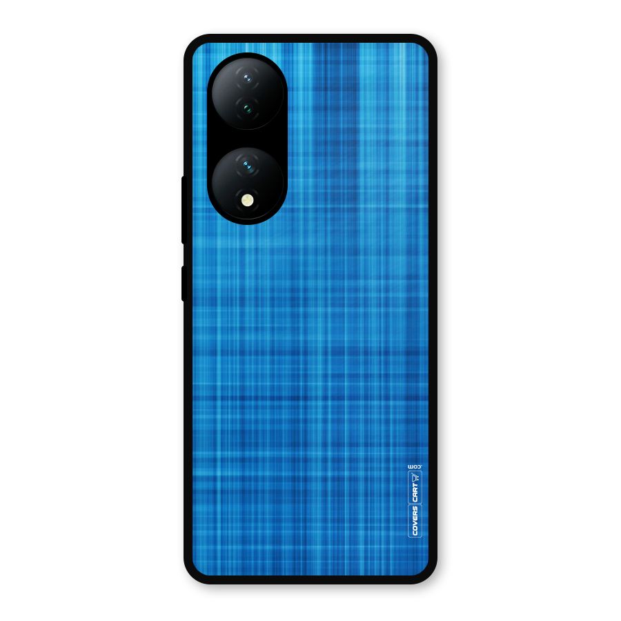 Stripe Blue Abstract Metal Back Case for Vivo Y100a