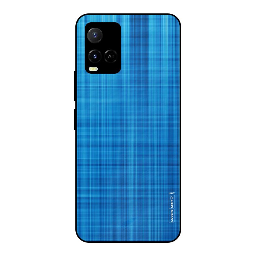 Stripe Blue Abstract Metal Back Case for Vivo Y21