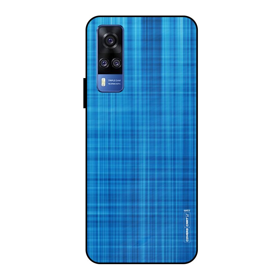 Stripe Blue Abstract Metal Back Case for Vivo Y51