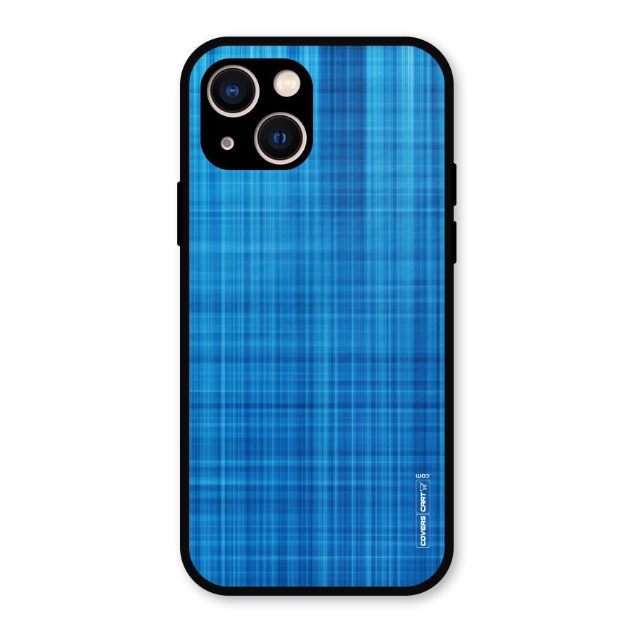 Stripe Blue Abstract Metal Back Case for iPhone 13