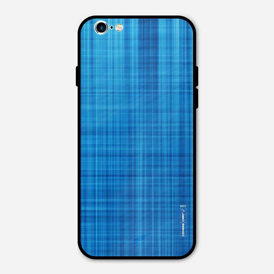 Stripe Blue Abstract Metal Back Case for iPhone 6 6s