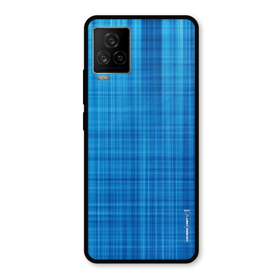 Stripe Blue Abstract Metal Back Case for iQOO 7 Legend 5G