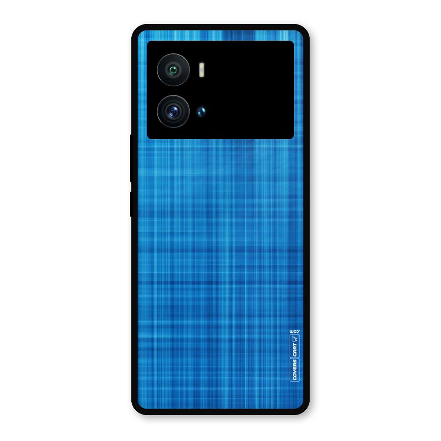Stripe Blue Abstract Metal Back Case for iQOO 9 Pro