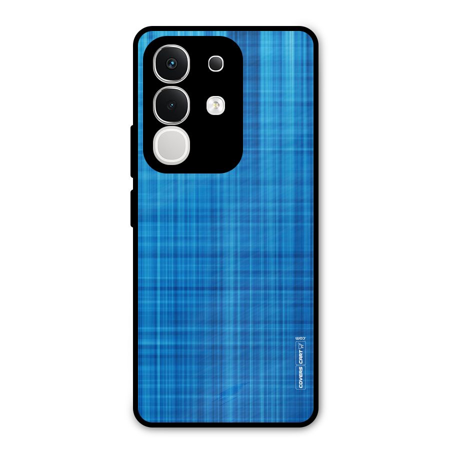Stripe Blue Abstract Metal Back Case for iQOO Z10x