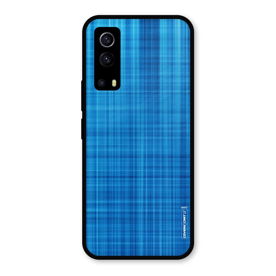 Stripe Blue Abstract Metal Back Case for iQOO Z3