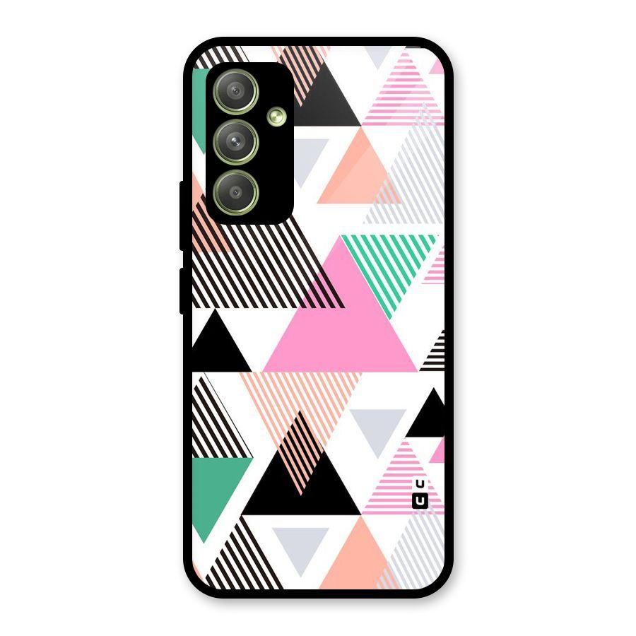 Stripes Abstract Colors Glass Back Case for Galaxy A54