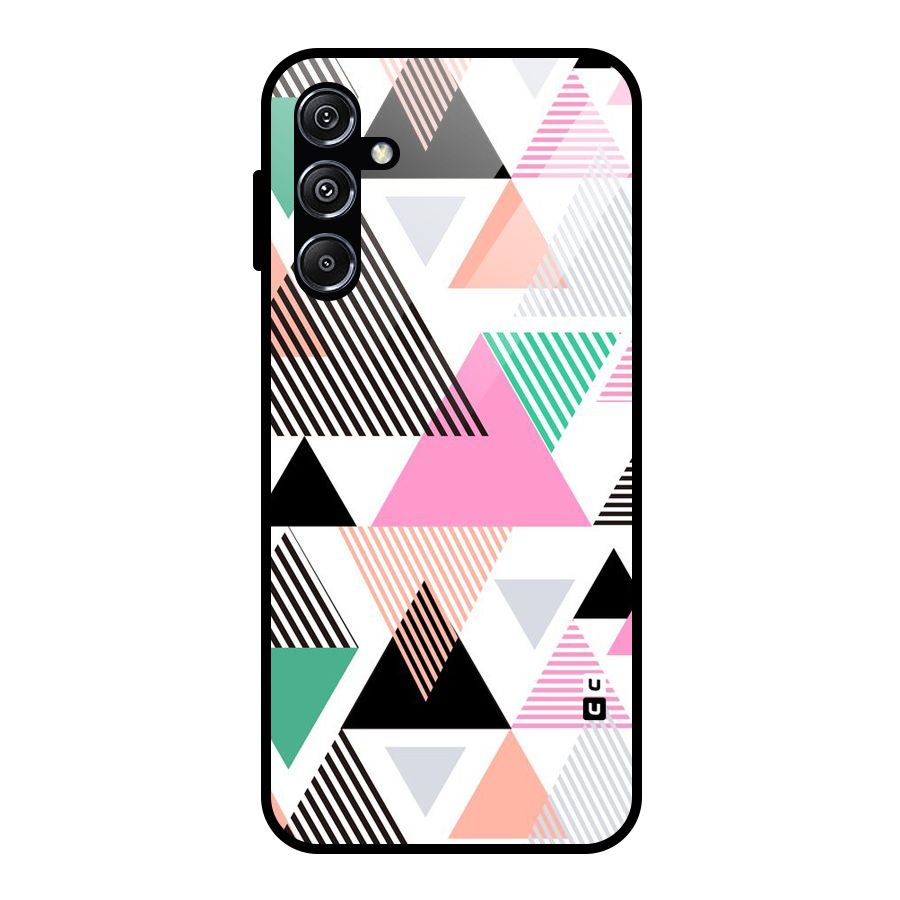 Stripes Abstract Colors Glass Back Case for Galaxy M34 5G