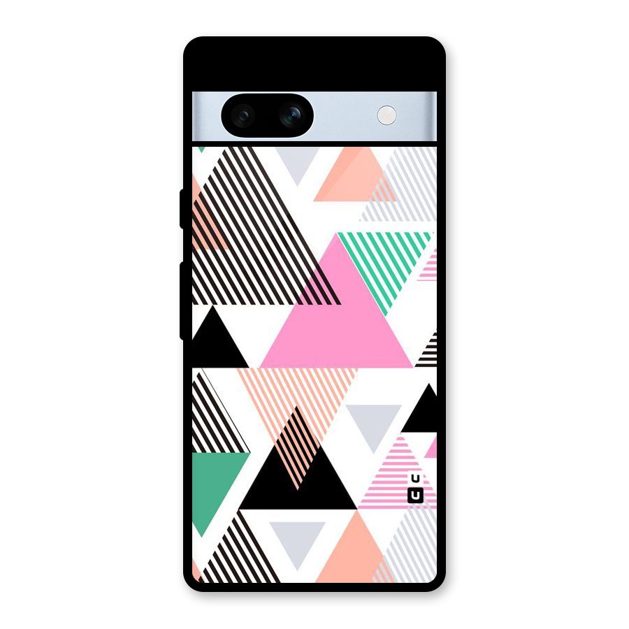 Stripes Abstract Colors Glass Back Case for Google Pixel 7a
