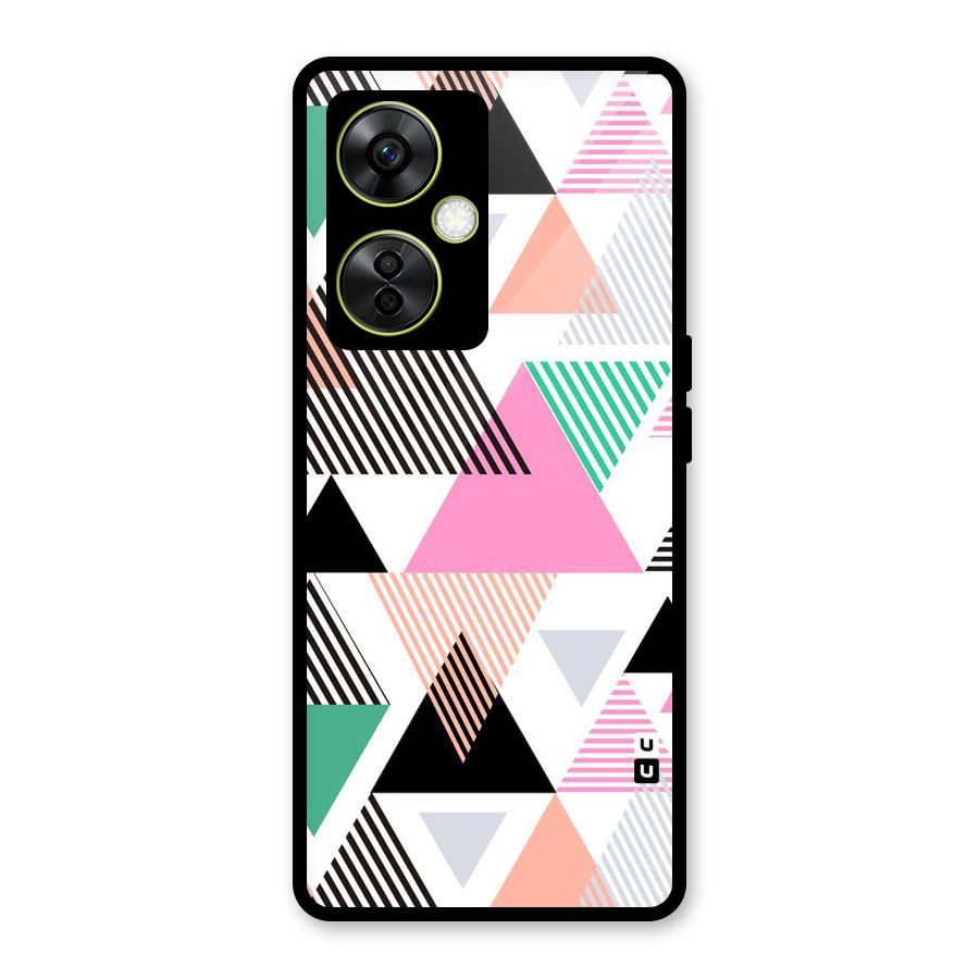 Stripes Abstract Colors Glass Back Case for OnePlus Nord CE 3 Lite
