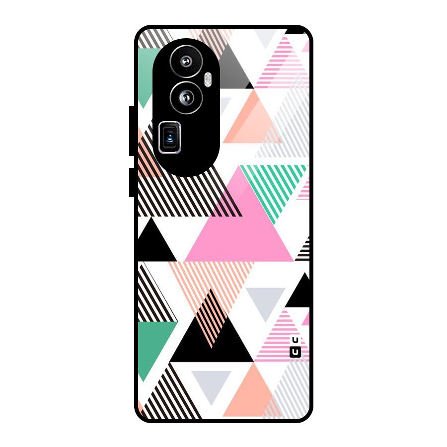 Stripes Abstract Colors Glass Back Case for Oppo Reno10 Pro Plus