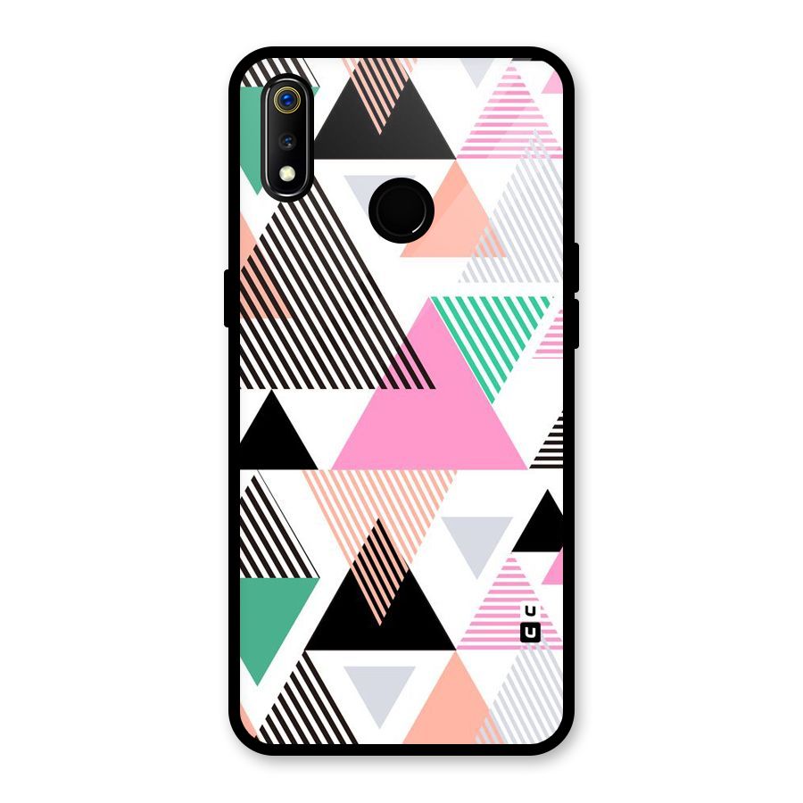 Stripes Abstract Colors Glass Back Case for Realme 3i