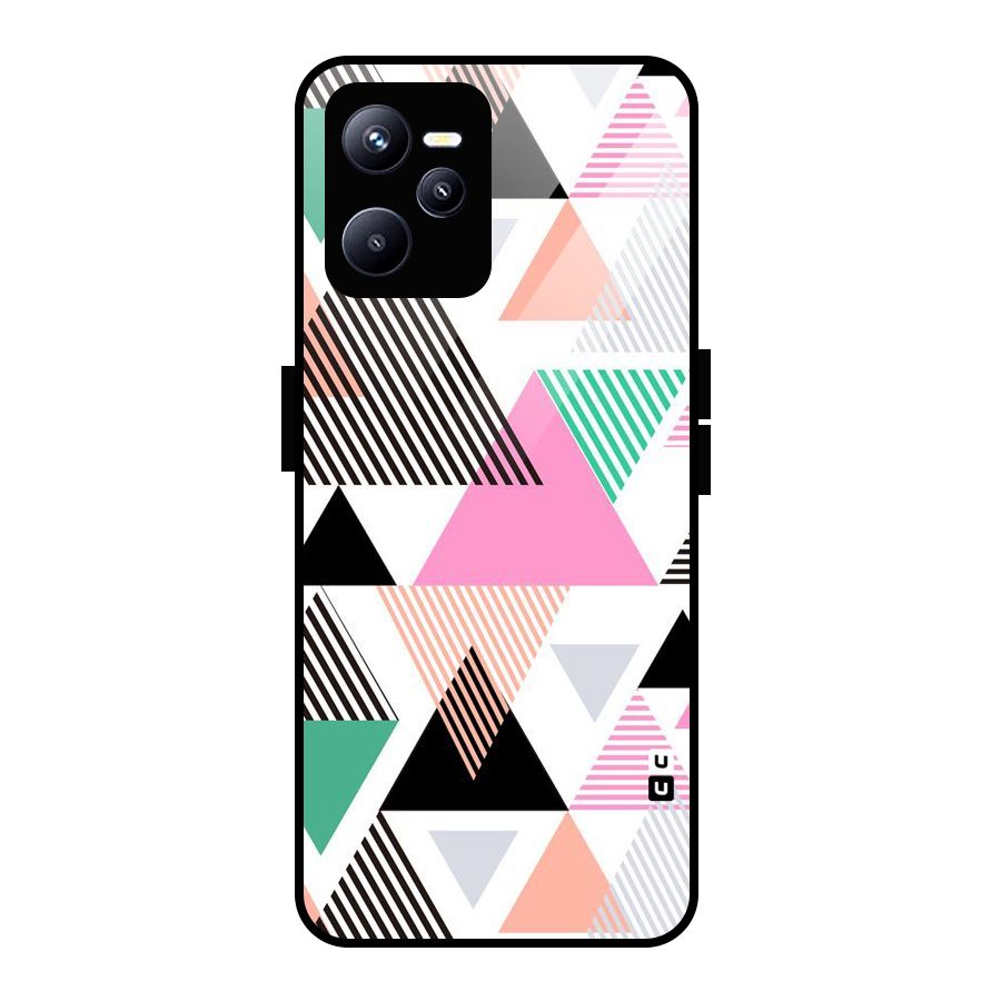 Stripes Abstract Colors Glass Back Case for Realme C35
